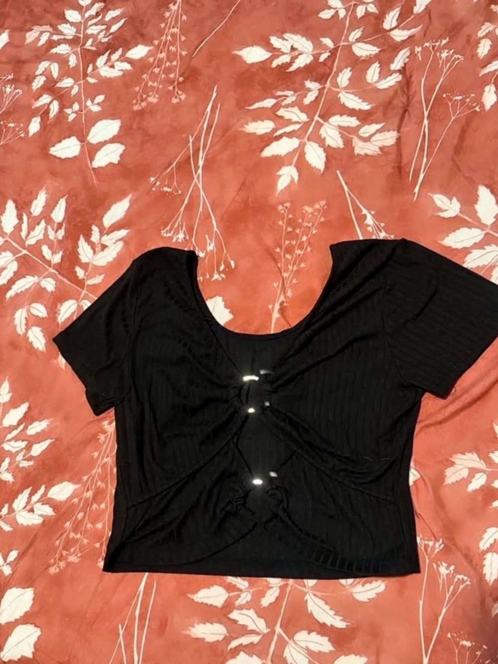 Love Struck Black Ruched Cropped Top